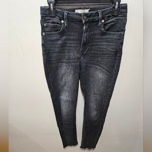 We the Free People Black Skinny Raw Hem Soft Stretch Denim Jeans Size 27